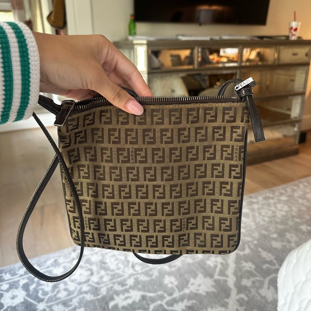 Fendi Brown Vintage FF Monogram Crossbody Bag